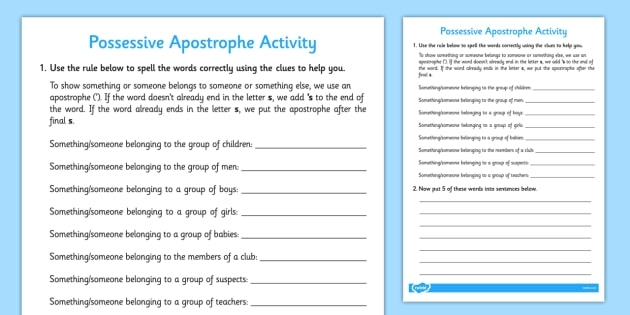 Engaging Possessive Apostrophes With Punctuation Pig worksheet for handwriting practice Colorful worksheet featuring Punctuation Pig to teach second graders about possessive apostrophes