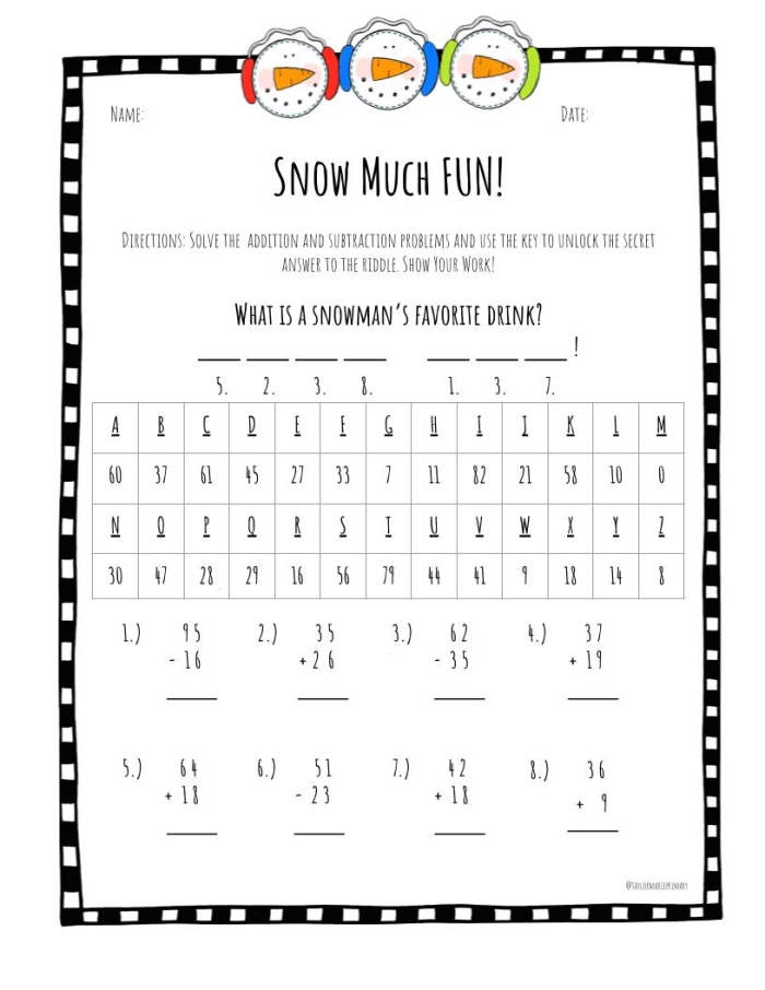 Engaging math puzzle to decode and solve eight addition problems Secret Code Math worksheet for fourth graders featuring addition puzzles