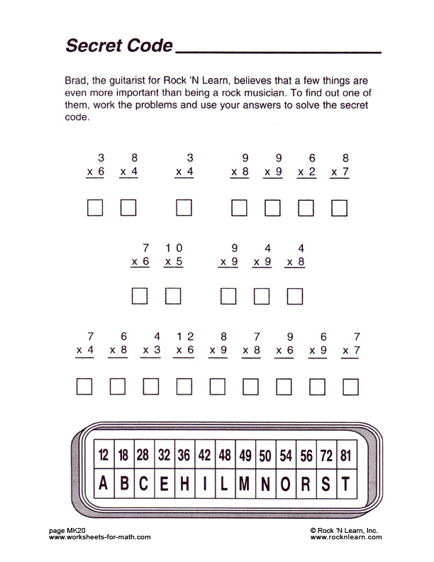Engaging addition and decoding activity for young learners in grade four Secret Code Math worksheet featuring a fun math puzzle for fourth graders