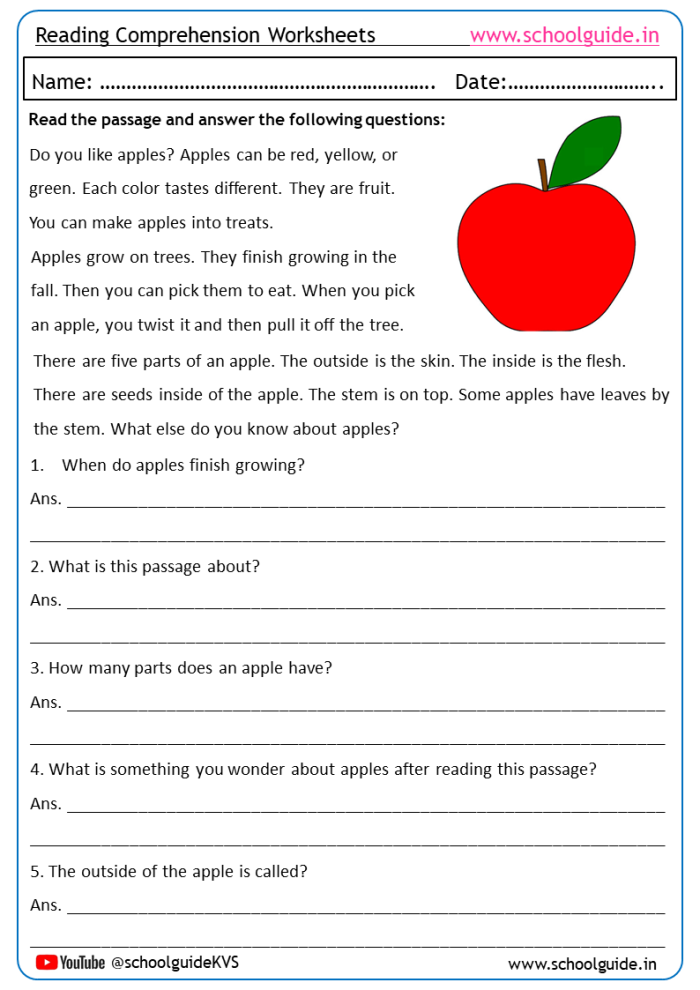 Fifth grade reading comprehension worksheet featuring an excerpt from The Secret Garden