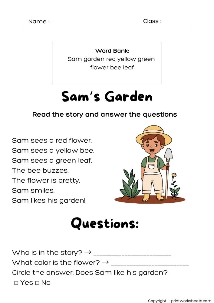 Fourth grade reading comprehension worksheet featuring a passage from The Secret Garden with fraction math problems 14