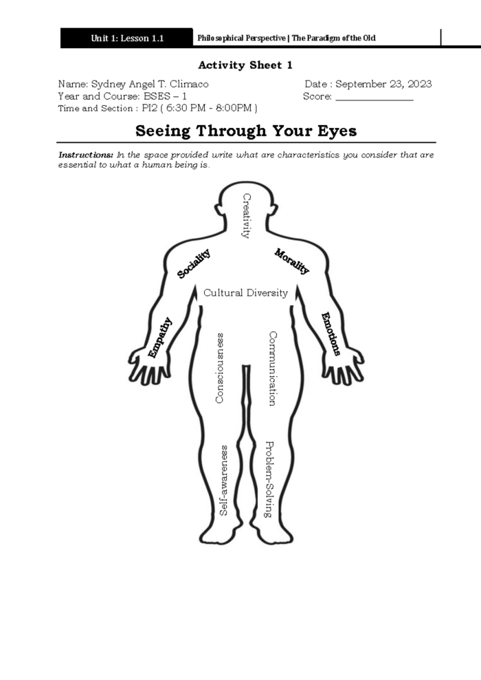 Worksheet illustrating students engaging in group discussions about different perspectives in challenging scenarios