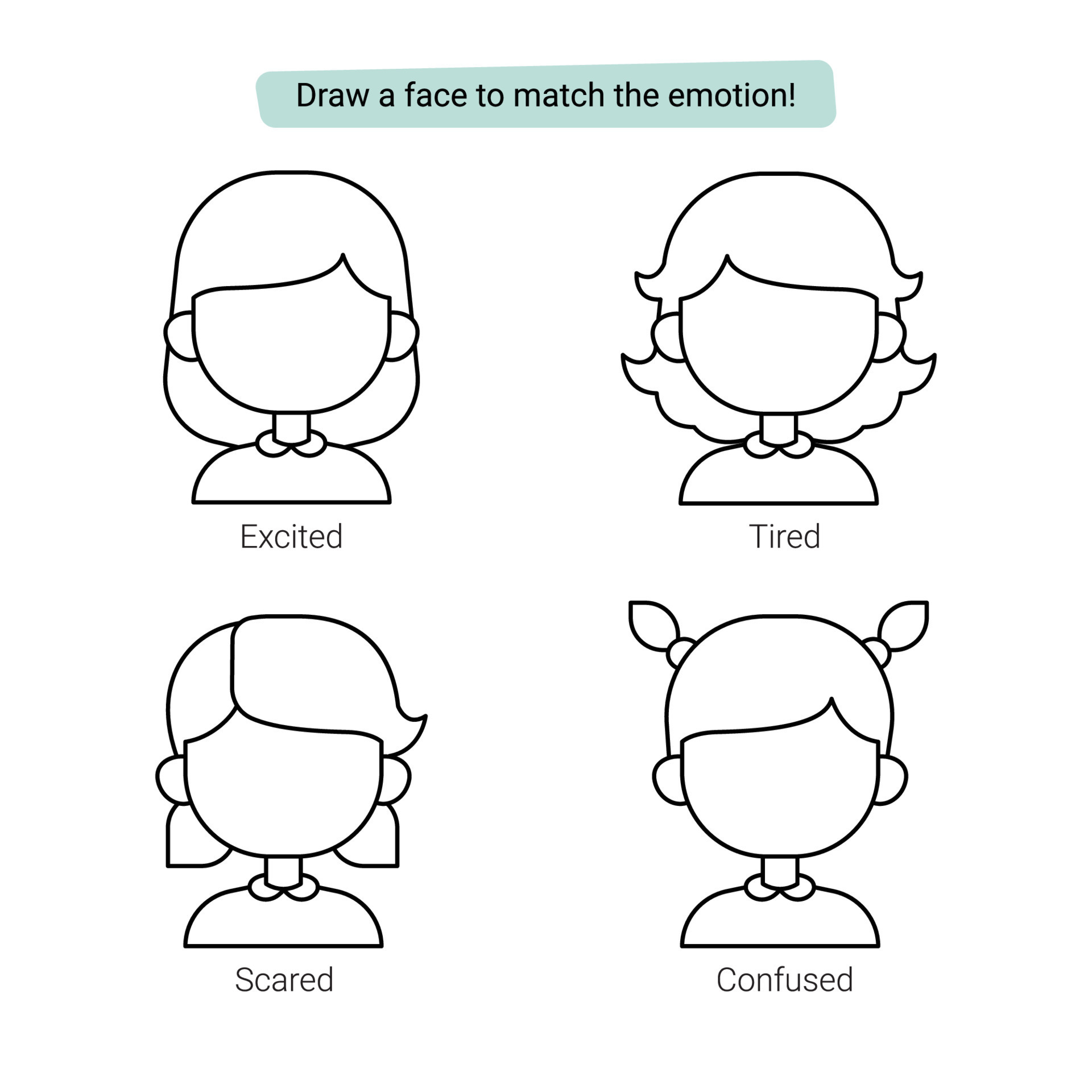Sixth grade student completing the Draw That Emotion social emotional learning art worksheet for algebra class