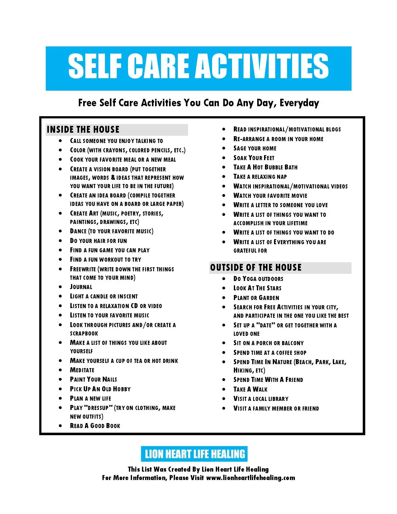 Self-Care Challenge worksheet for sixth graders focusing on Earth and Space Science