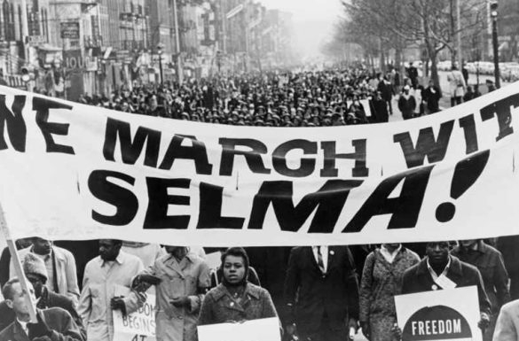 Worksheet illustrating the Selma to Montgomery March for third-grade students