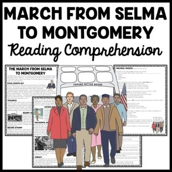 ALT text for a worksheet about the Selma to Montgomery March for third graders