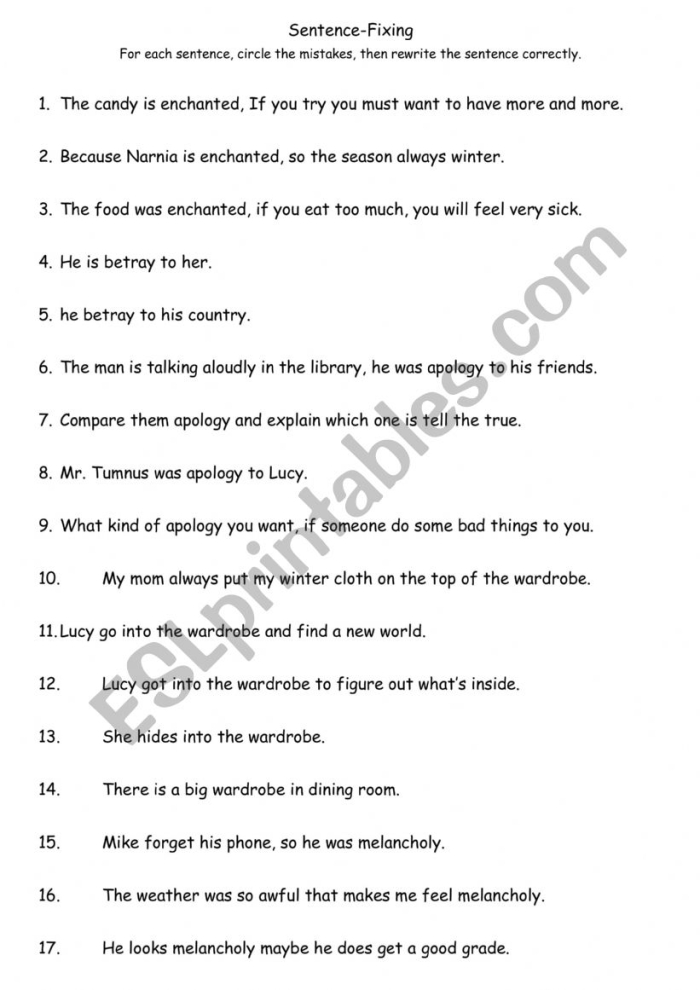 Sentence Fixer Worksheet for Second Grade Reading Lesson 19 Second grade student using a Sentence Fixer worksheet to practice punctuation and capitalization skills