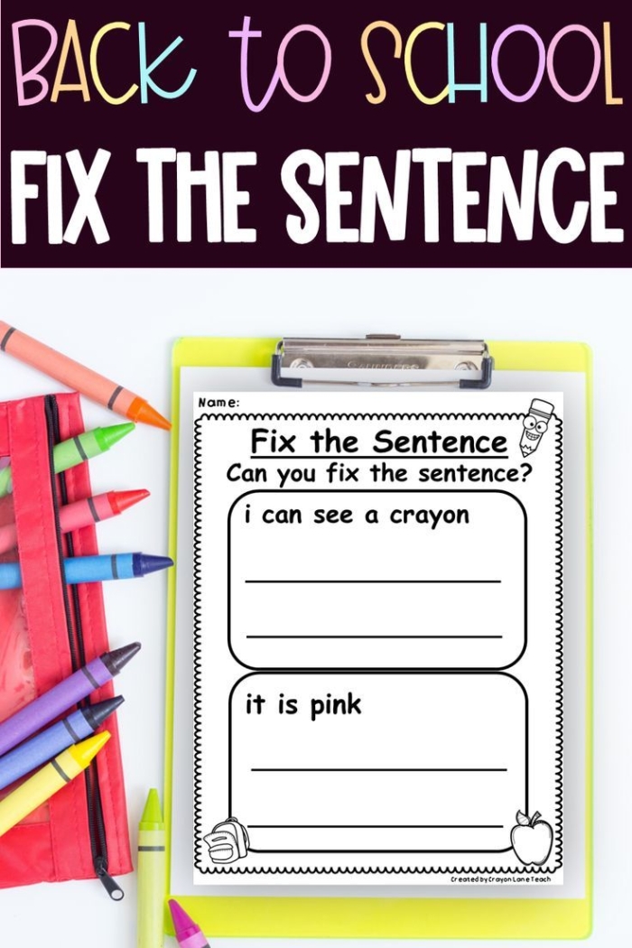 Engaging worksheet to enhance punctuation and capitalization abilities in young learners Sentence Fixer worksheet for second graders focusing on grammar correction skills