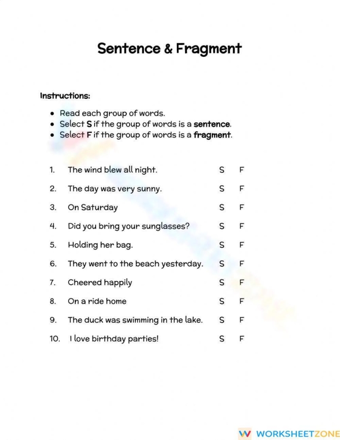 Sentence Fragments to Complete Sentences Grammar Activity for Grade 2 Learners Second grade student completing a sentence fragments worksheet by adding missing subjects or predicates to incomplete sentences