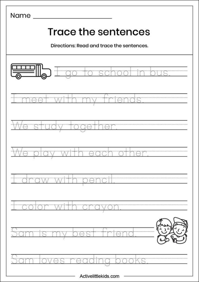 Spring-themed sentence writing worksheet for first grade students Worksheet for sentence writing about favorite spring activities for first graders