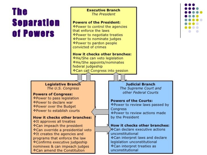 Sixth grade students learning about the three branches of government and the system of checks and balances