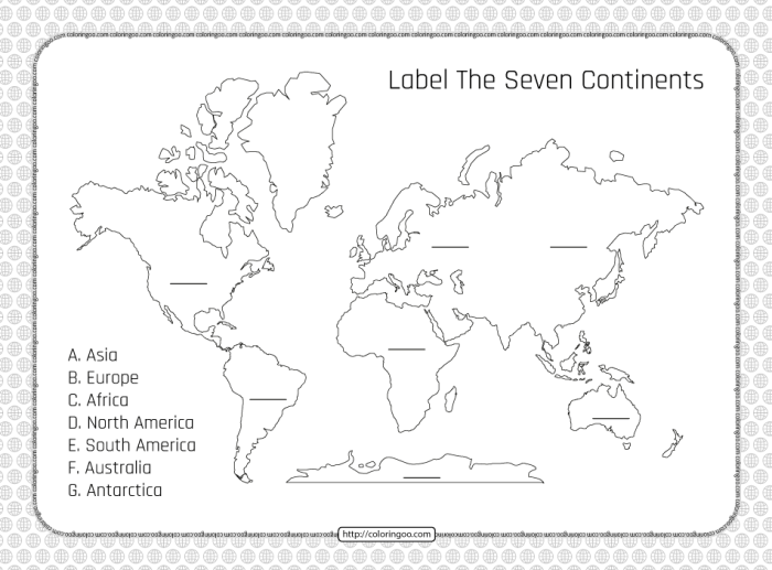Worksheet featuring the seven continents for students to cut out and place on a globe