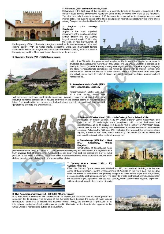 Sixth grade students exploring the New Seven Wonders of the World through a number theory research worksheet