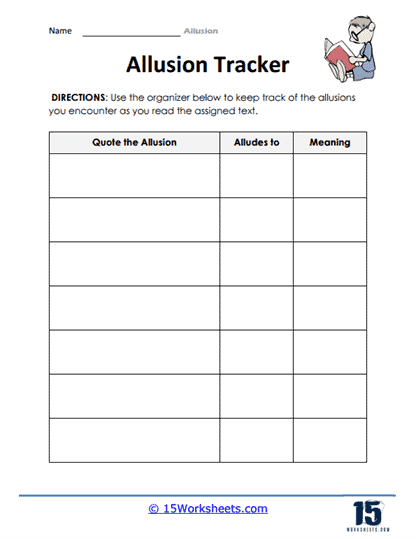 Seventh grade students practice identifying common allusions using context clues in this life science worksheet