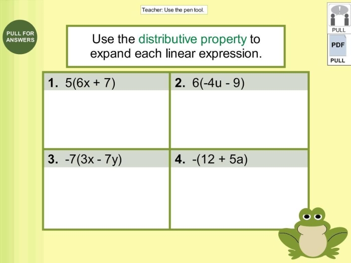 Subtracting Linear Expressions Worksheet for Seventh Grade Students Worksheet showing seventh graders practicing subtraction of linear expressions
