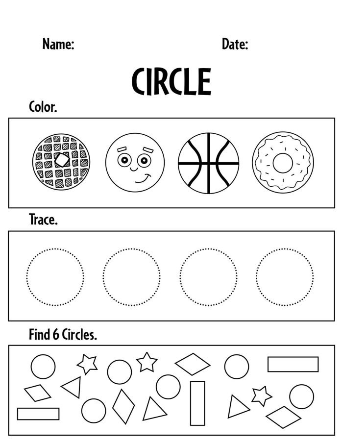 Worksheet for calculating the area of circles designed for seventh-grade students