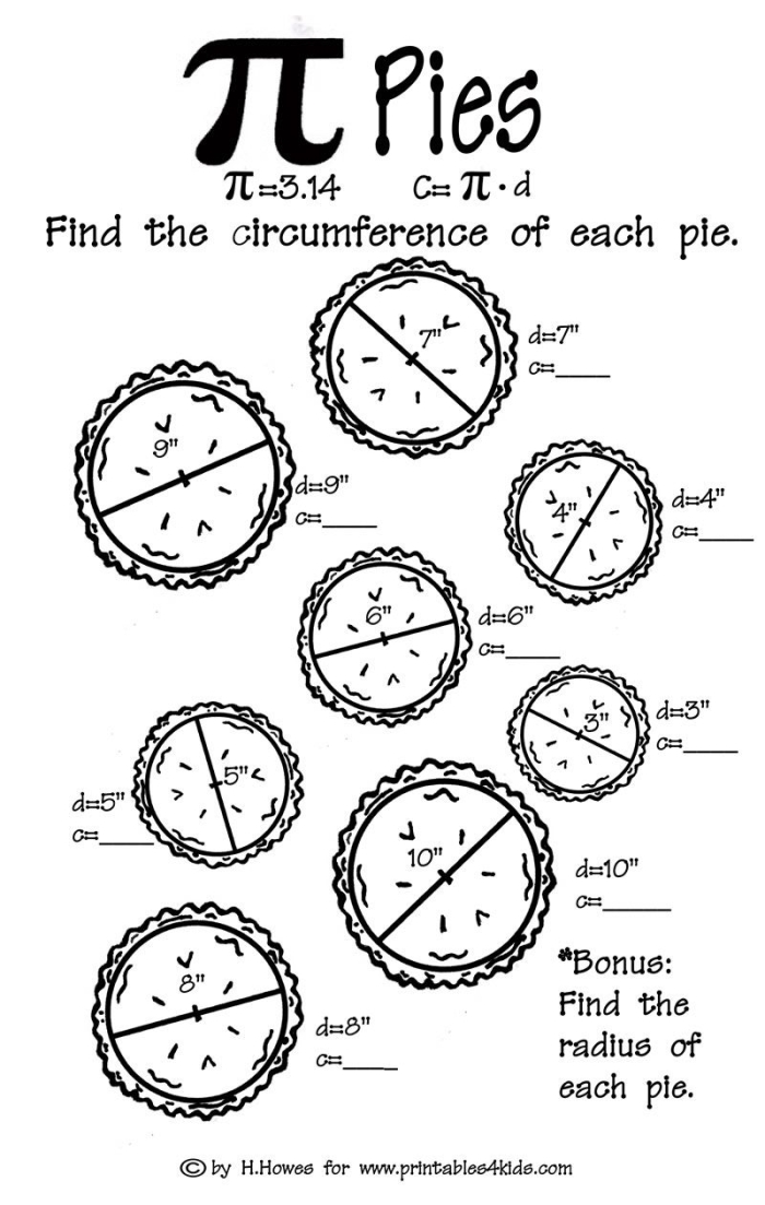 Area of Circles Pi Radius Squared Worksheet 22 Seventh grade math worksheet focusing on calculating circle area using the pi radius squared formula