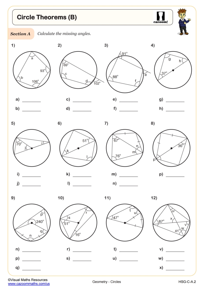 Grammar and Mechanics worksheet for Seventh Grade Worksheet featuring exercises on calculating the area of circles using the formula Pi Radius Squared. Seventh-grade math activity focused on geometry concepts.