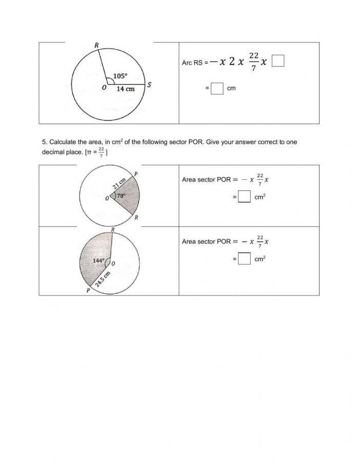 Seventh-grade math worksheet on the circumference of circles for student practice