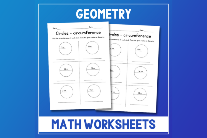 Worksheet for calculating the circumference of circles aimed at seventh-grade students