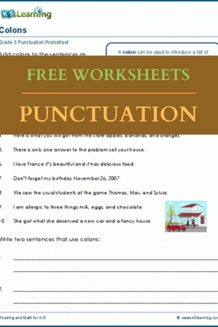 Colon Usage worksheet for seventh graders focusing on place value concepts
