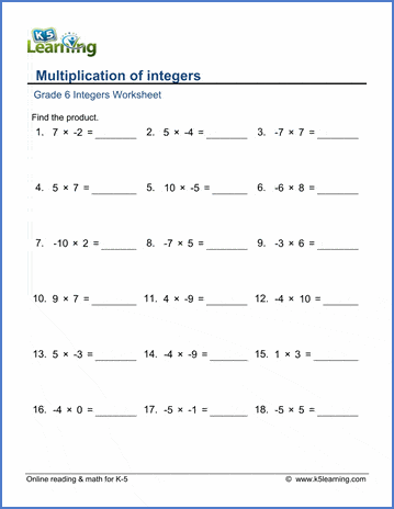 Seventh grade students solving practice problems on an add and subtract integers worksheet