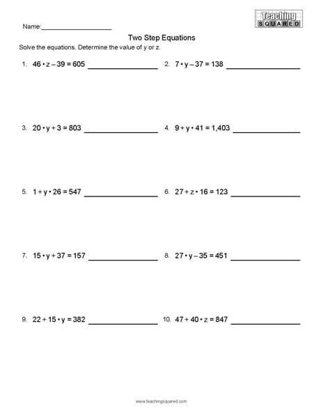 Worksheet for seventh graders on solving equations with parentheses