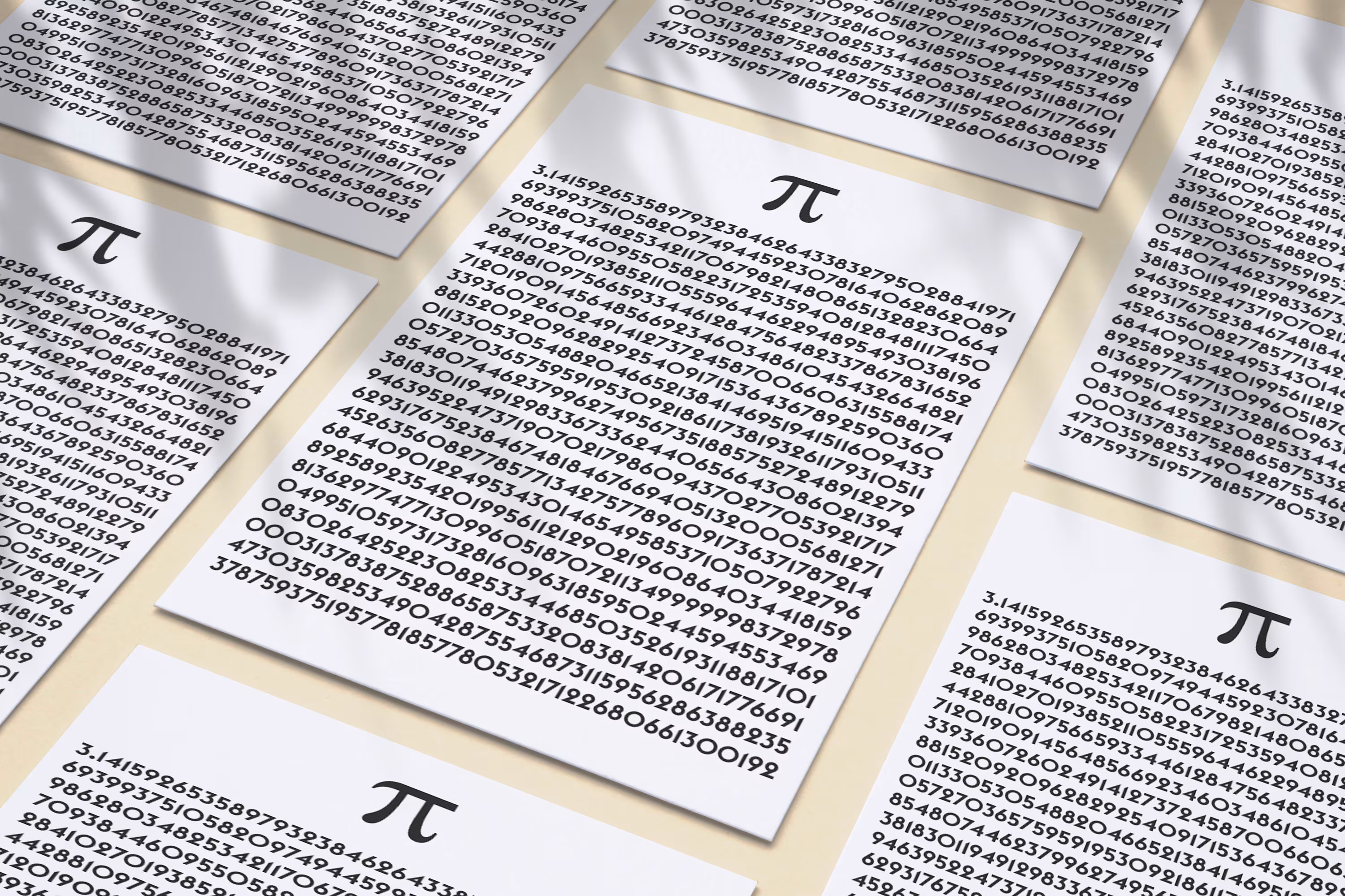 Pi Day math activity showing thousands of digits for geometry students to explore and analyze Seventh grade students viewing the first 1000 digits of pi arranged in rows for a pi day math challenge worksheet