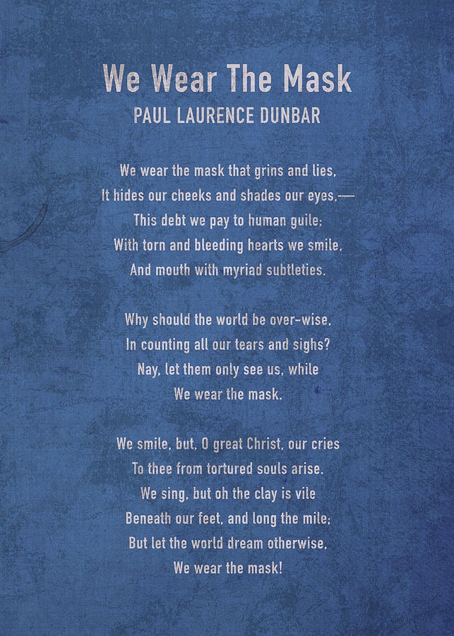 Seventh grade poetry analysis worksheet for We Wear the Mask by Paul Laurence Dunbar