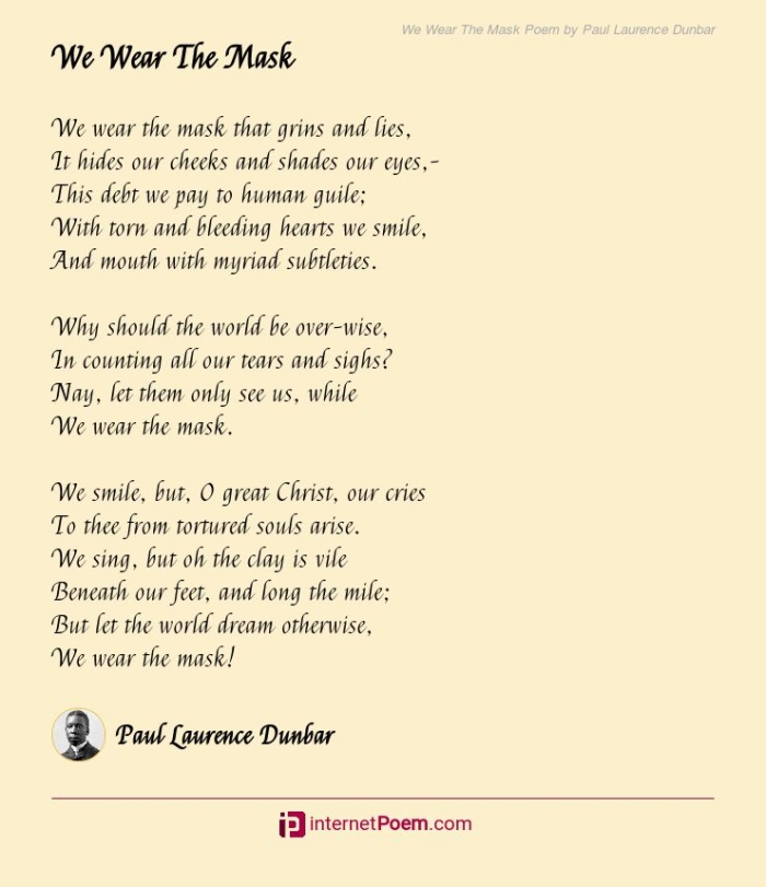 Seventh grade students using a poetry analysis worksheet to study We Wear the Mask by Paul Laurence Dunbar