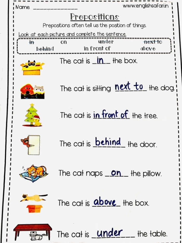Identifying Prepositional Phrases Grammar Worksheet for Grade 7 Exercise 24 Seventh grade students practice identifying prepositional phrases in context on this grammar worksheet 24