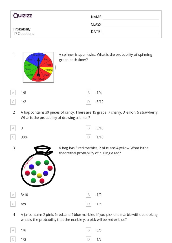 A colorful bag filled with different types of fruit used to teach probability concepts to seventh grade students