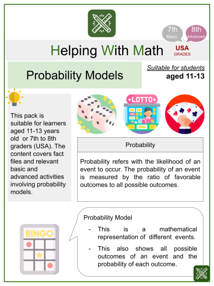 Seventh-grade students engaged in a probability models worksheet for practicing predictions