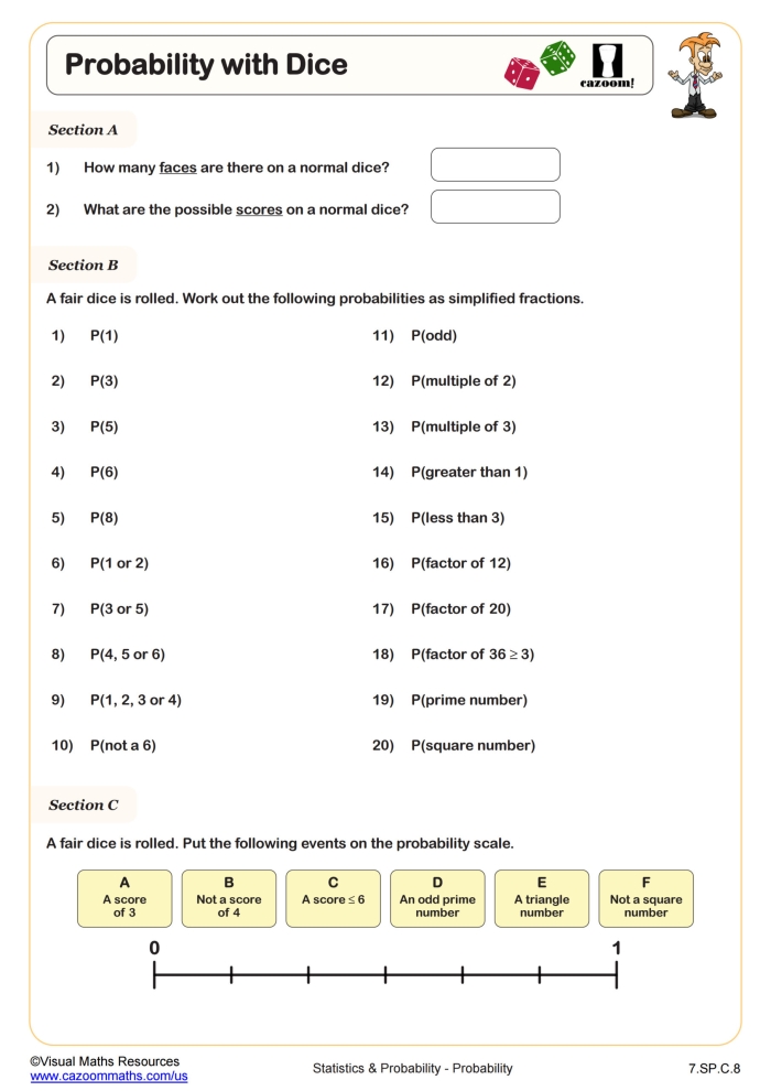 Seventh-grade students engaging with the Probability Performance Task worksheet for multiplication