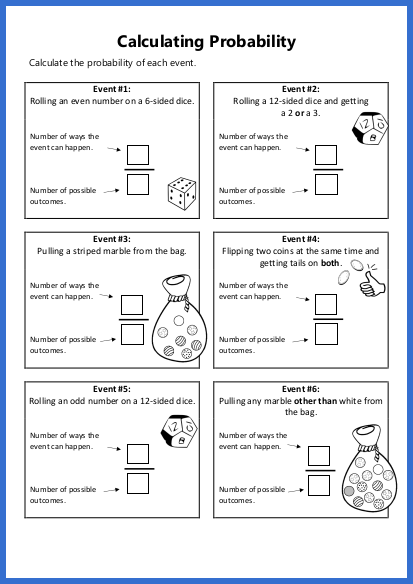 Students engaged in the Probability Performance Task worksheet focusing on multiplication concepts. A Festival of Fun: Probability Performance Task worksheet for seventh graders.