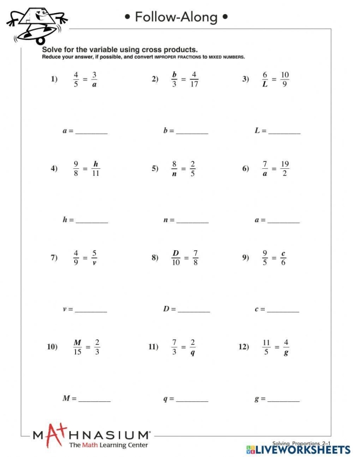 Seventh-grade students working on a solving proportions worksheet for practice