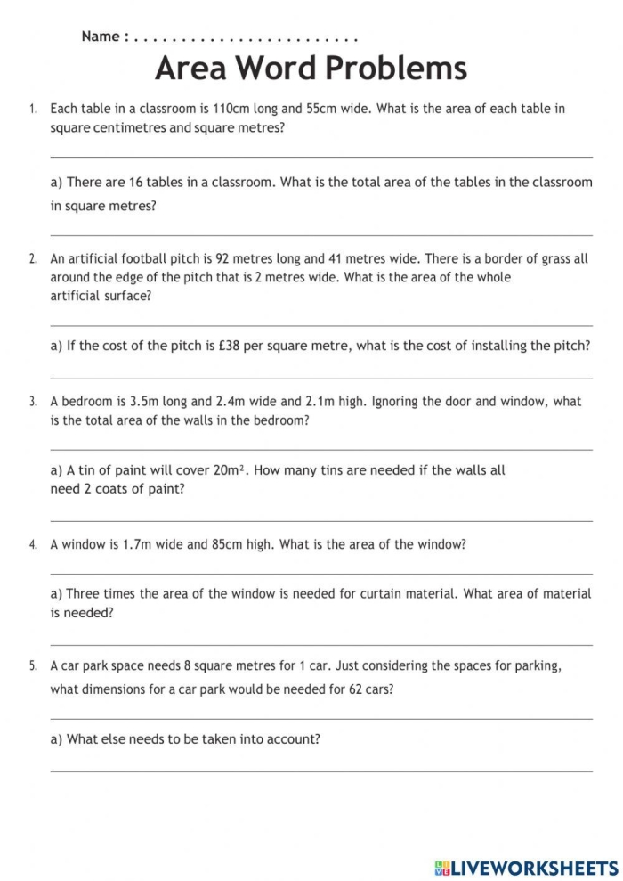 Worksheet for finding dimensions from scale drawings in word problems