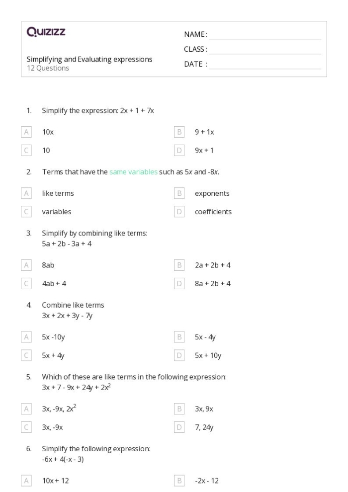 Worksheet featuring word problems on writing and evaluating expressions for a skate team. Starting a Skate Team: Writing and Evaluating Expressions worksheet for seventh graders.