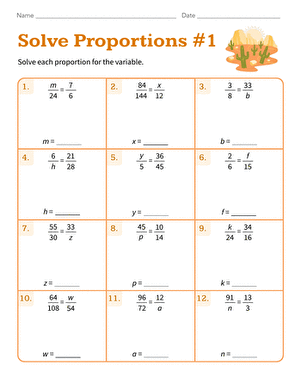 Seventh-grade students working on a solving proportions worksheet