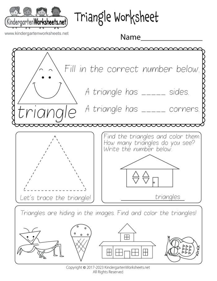 Exploring Triangle Properties and Geometric Relationships for Grade 7 Math Seventh grade students working through triangle side length and angle relationship problems on a geometry worksheet