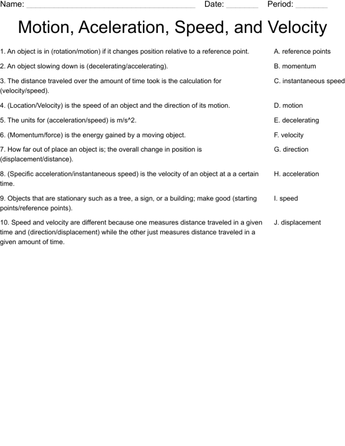 Worksheet on calculating velocity with time and distance for seventh graders