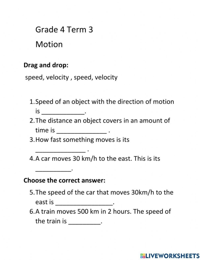 Students working on a Calculating Velocity worksheet in seventh grade science