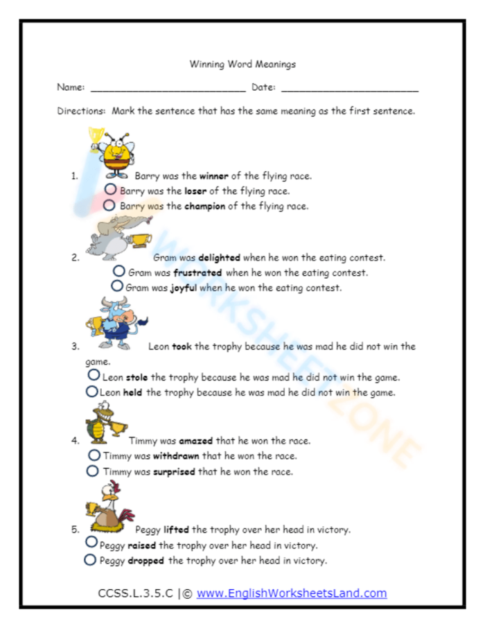 Fourth grade students using a Shades of Meaning worksheet to illustrate emoji synonyms for emotional intelligence