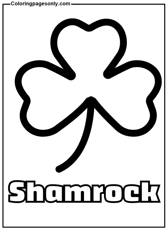Shamrock Coloring Sheet worksheet for Pre-K