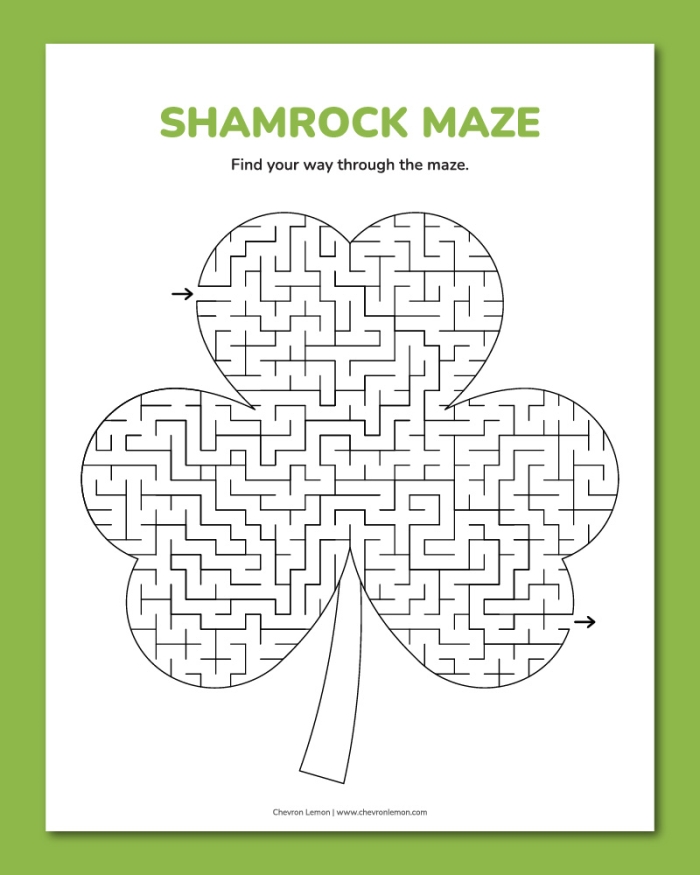 Third grade students navigate a shamrock maze in this Earth and Space Science worksheet