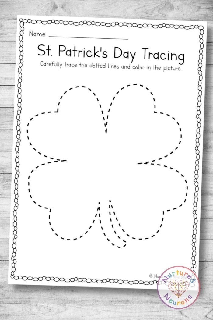 Shamrock maze worksheet for third graders to practice navigation skills