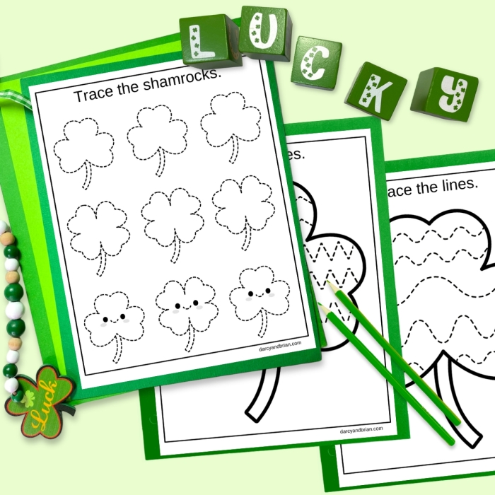 Shamrock maze worksheet for third graders to enhance problem-solving skills