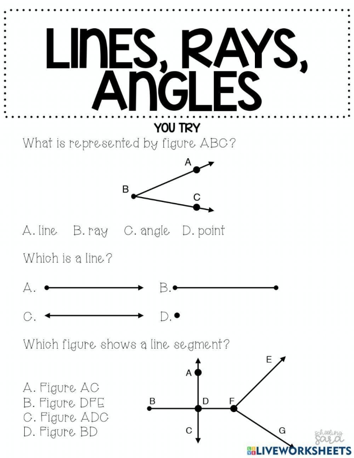 Shape Basics: Lines, Endpoints, and Angles worksheet for kids to explore and record shape characteristics Worksheet for learning about shapes through lines, endpoints, and angles for second graders