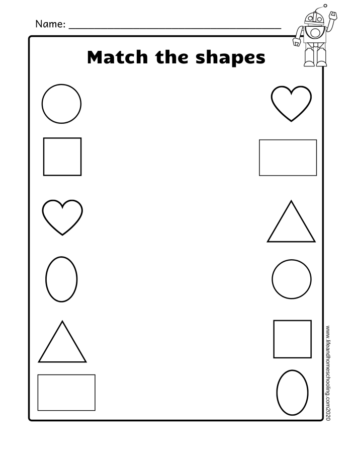 Assessment worksheet for Pre-K students on addition and shape recognition Children engaging with the Shape It Up! worksheet to identify and draw 2D shapes