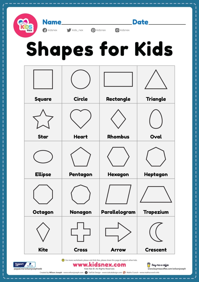 Shapes in the World worksheet for mixed operations practice in kindergarten Colorful worksheet showcasing various 2D shapes in everyday life for kindergarten students